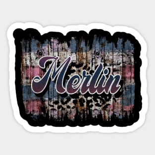 Vintage Merlin Proud Name Birthday Styles Sticker